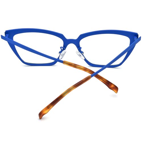Image of FONEX Colorful Pure Titanium Glasses Frame Women Retro Round Eyeglasses