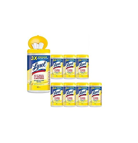 Lysol Disinfecting Wipes, Lemon & Lime Blossom, 640ct (8X80ct),Packaging May Vary