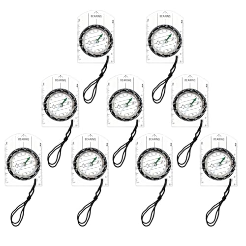 Brújulas para senderismo acrílicas transparentes, set de 9 piezas miniatura 1