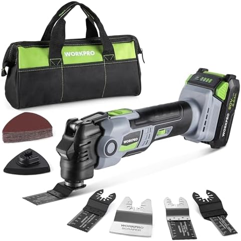 WORKPRO 20V Oscillating Tool Kit, Cordless and Brushless 19,000 R...