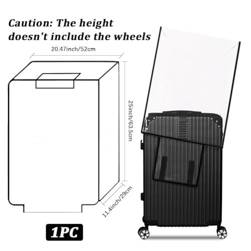 PVC Suitcase Cover 28 Inch Transparent Luggage Covers Clear Black Heavy Duty Waterproof Dustproof Antiscratch Approved Protective Sleeve for Wheeled Suitcases Travel Airplane Supplies2
