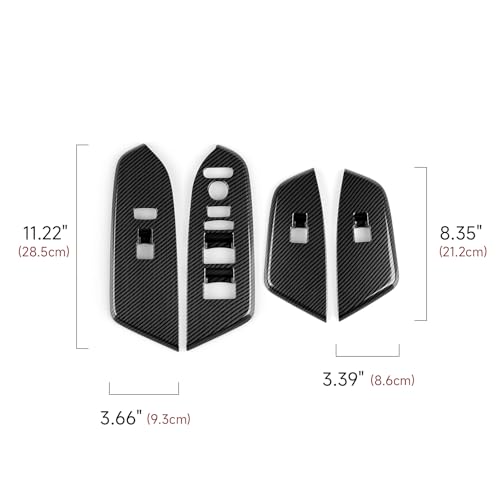 Image of Car Window Lift Switch Control Decals for Honda CR-V 2017-2022 Accessories CRV ABS Carbon Fiber Stickers (Without Rear Seat Heating Buttons)