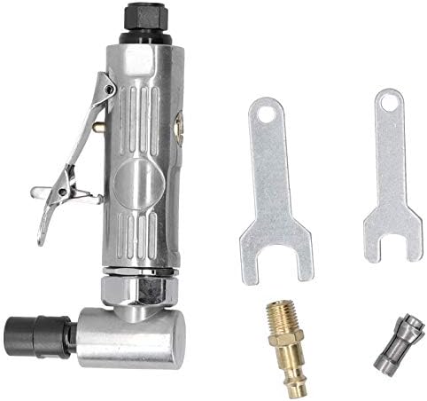 Walfront Portable Air Die Angle Grinder 90 Degree Elbow Grinding Engraving Polishing Machine Pneumatic Tool 1/4 Air Inlet 16000rpm, Sanding Tools