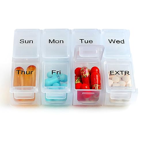 Image of Weekly Travel Pill Organizer Case for Purse with Removable 7 Day Box, Fashionable Pill Container for Medicine, Vitamin, Supplement