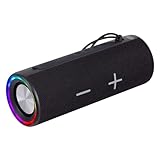 Trevi XR 8A35 Speaker Wireless 20W, Altoparlante Portatile con USB e Micro SD, AUX-IN, Funzione TWS, Luci Disco, Audio Potente e Resistenza all'Acqua IPX4, Batteria Ricaricabile, Nero