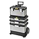 STANLEY FATMAX Rolling Workshop, 4-in-1-Geräte einschließlich abnehmbarer Werkzeugbox, strapazierfähiges Metall und Kunststoff, mobile Workstation, 1-95-622