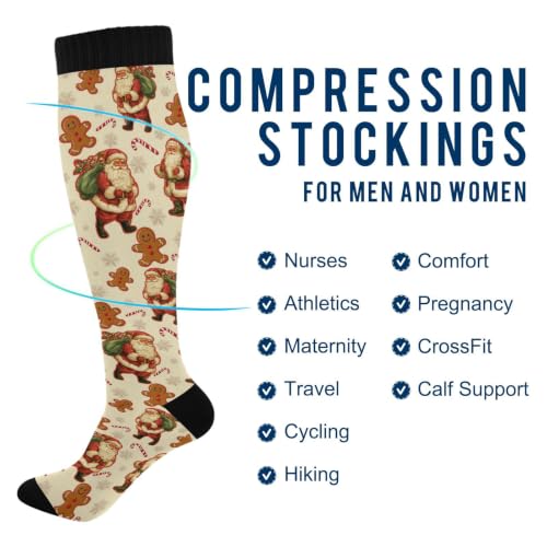 Image of Wusikd Halloween Black Cat Compression Socks for Women and Men Circulation Pumpkin Long Socks for Athletic Running 1