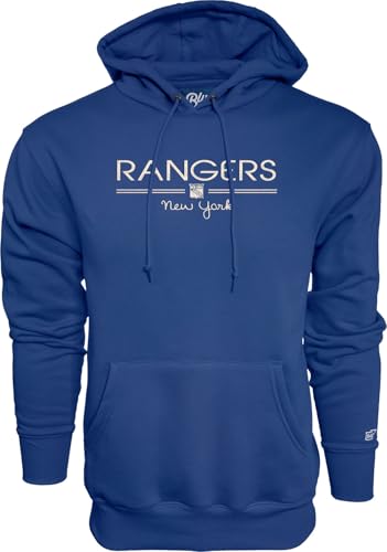 Blue 84 New York Rangers NHL Officially Licensed Hooded Sweatshirt Throwback, Team Color, Large