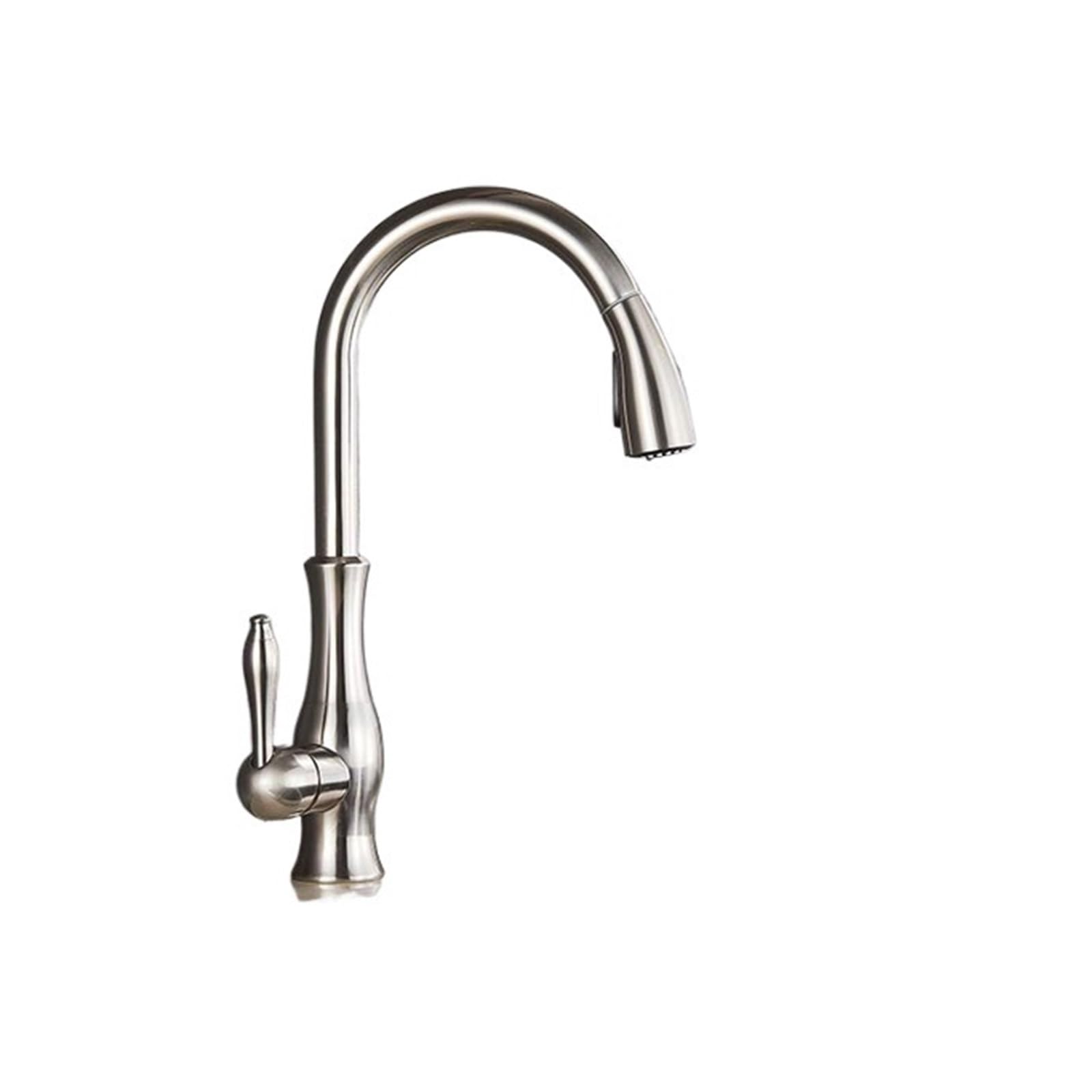 Gqnblvhzupdm Brushed Nickel Kitchen Faucets, Black Bronze Kitchen Faucet, Pull Out Spray Hot And Cold Mixer Tap, Brass Single Hole Handle Swivel 360 Degree(Brushed Nickel)