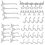 Extra Thick Jorunny Steel Pegboard Hooks Assortment, 1/4“ Metal J Style Peg Board Hook System,...