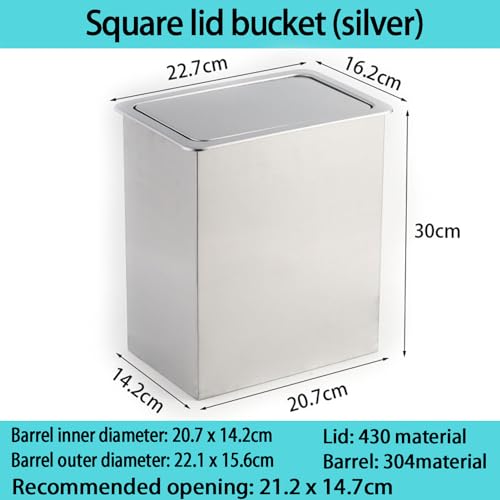 Caneca de basura empotrada cuadrada acero inoxidable miniatura 5