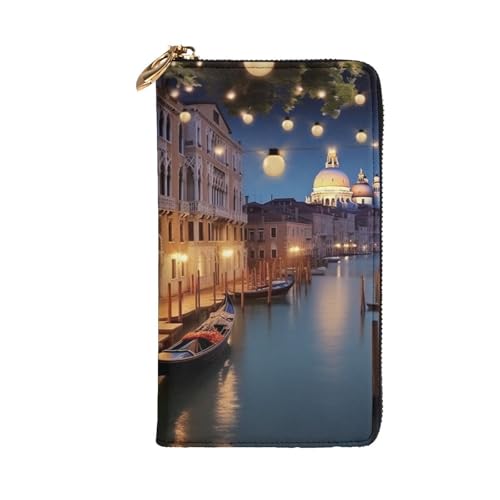 Beautiful Venice At Night Wallet For Women Men Clutch Rfid Blocking Leather Wallets Large Capacity Purse Credit Card Holder Money Case With Zipper Phone Holder Long Travel Purse2