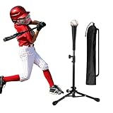 THCTYRP 野球子供バッティングティー、バッティング高さ無段階調整 ティースタンド 置きボールホルダー 練習 打撃 軟式 硬式 少年野球 ソフトボール 素振り トレーニング （ブラック）