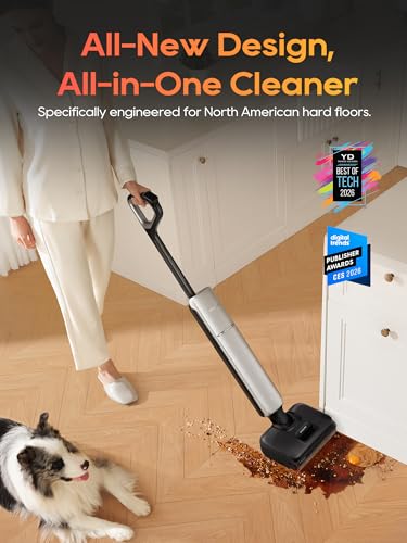 Image of DREAME Aero Pro Wet Dry Vacuum Mop, Ultra-Slim with Hot Self-Cleaning /Self-Drying, 0 Hair Tangle Great for Pet Owner, Powerful Wet Dry Vacuum with 60min Runtime, Pick-up & Mop at The Same Time