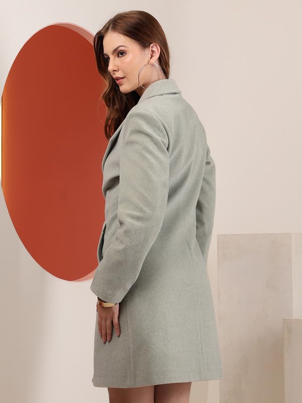 Image of PLAGG Women's Notched Lapel Long Overcoat