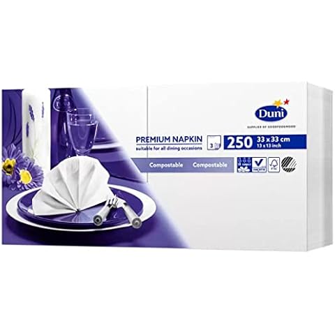 Duni 250 Large White Premium Napkins Cover