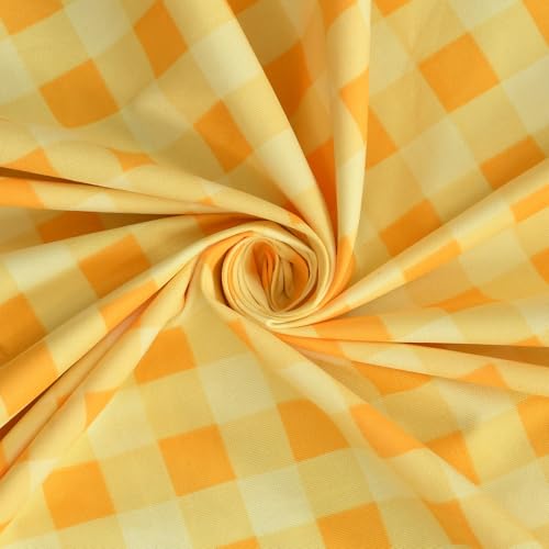 Image of Pure Cotton Checked Printed Single Bed Sheet (60x90 Inches) with 1 Pillow Cover (18x28 Inches)- Pink (Yellow)