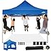 COBIZI pavillon 3x3 wasserdicht stabil Winterfest, faltpavillon Outdoor faltbar partyzelt,pop up pavillon klappbar gartenpavillon mit 4 Seitenteilen und Laufradtasche, Blau (420D Oxford-Plane)