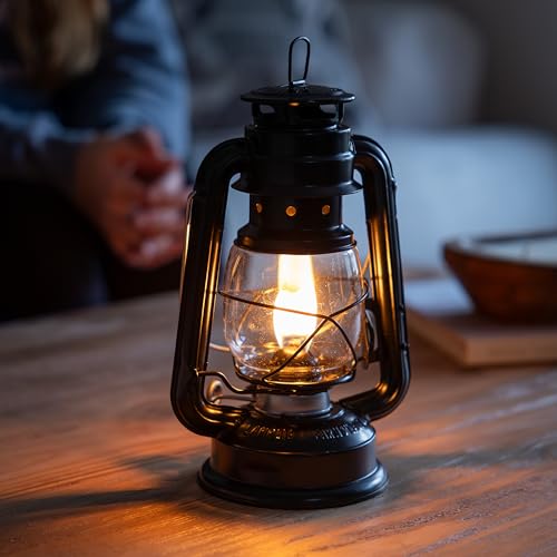 Large Paraffin Oil Indoor Lamp, Hurricane Lamp, Emergency Kit, Lamplight 52664 Farmerï¿½s Lantern Indoor Oil Lamp, Black, Original