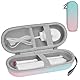 LOPHE Zahnbürsten Etui für Elektrische Zahnbürste, Tragbare Reiseetui mit Zubehör, Travel Essentials (Farbverlauf Blau-Rosa)