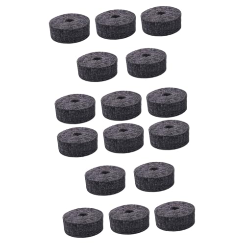 FAVOMOTO 2sets Drum Dampener Kit Felt Washers for Bass Drum Hoop Cymbal Felt Pads Set (grey) 8pcs*2