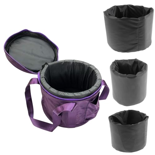 Colaxi Crystal Singing Bowls Carry Case Travel Bag Multifunctional Padded Thick Sound Bowl Case Detachable Liners for Travel Camping, 14 inch