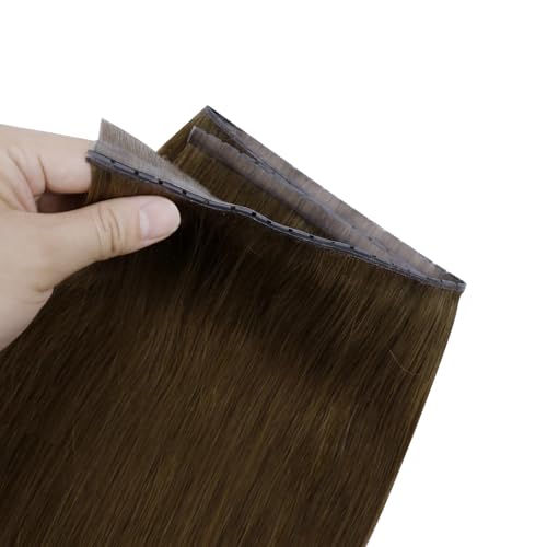 Image of Full Shine Butterfly Weft Hair Extensions 24 Inch 100g Medium Brown | Fullness Boost, Genius Weft Side, Layered Hairstyle Users, Vacation Style, Easy Wear & Remove, Long Straight Hairstyle