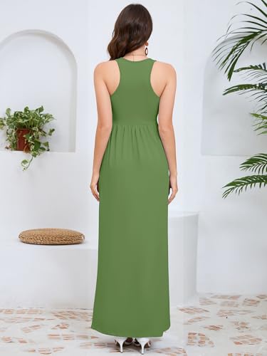 Image of DEARCASE Women's Sleeveless Summer Maxi Dress with Pockets,Beach,Vacation