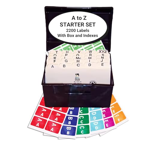 Alphabet Labels for File Folders A to Z with File Box and Indexes