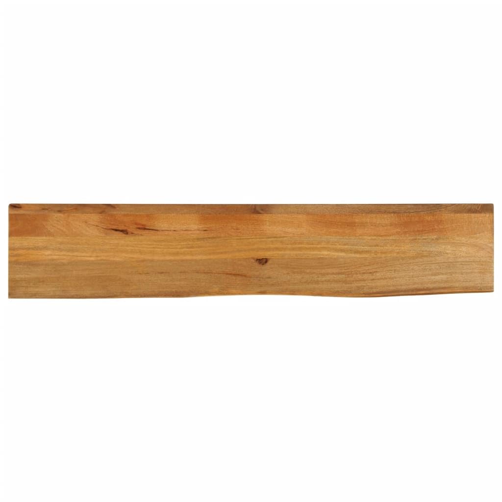 Piano da tavolo con bordo ad albero, in legno massiccio di mango, 160 x 20 x 3,8 cm, robusto piano di legno per mobili fai da te, piastra di ricambio per scrivania, piano di lavoro, tavolo da