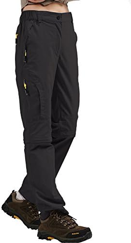 Hiking Pants Women Convertible Outdoor Lightweight Quick Drying Travel Cross Durable Stretch Pants, 4409,Black,26