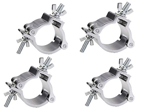 DragonX 4 pack Heavy Duty 220 lb Aluminum Alloy Stage Lighting O-Clamp Mounting  2 Inch Truss Bracket Hook Clamp for DJ Projector Par Spotlight Moving Head Light Pole Mount