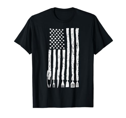 US Flag Grilling Tools Bbq Barbecue Patriotic Men Women Kids T-Shirt