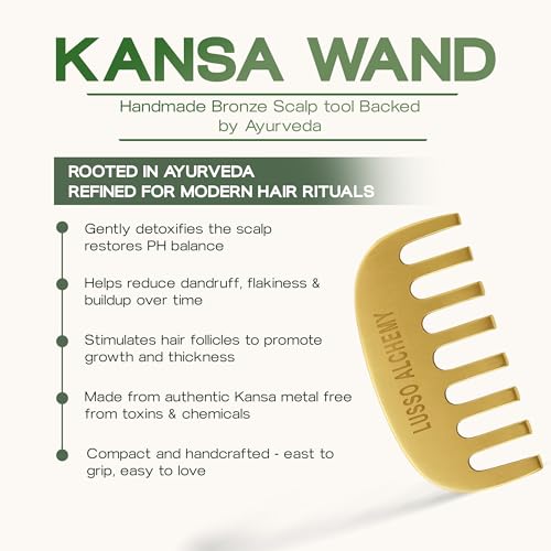 Image of Kansa Comb | Ayurvedic Bronze Scalp Massage Tool for Hair Growth & Hair Fall Control | Handcrafted for Stronger Roots & Healthy Scalp | Ayurveda Therapy