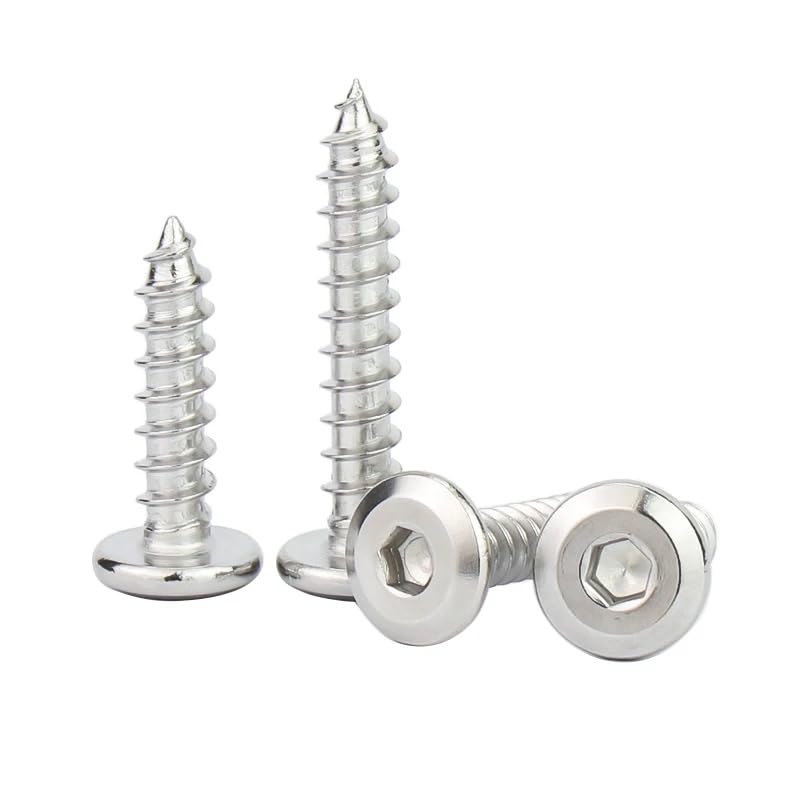 Conector de muebles de acero inoxidable ss304 tornillos autorroscantes de cabeza plana hexagonal m2-m6 (100,M5 x 25 mm)