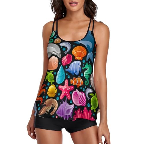Short de garçon et tankini femme pour masquer le ventre avec élégance à la plage