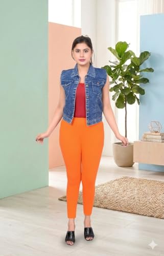 Image of Women Ankle Length Leggings Combo Multicolour Stretchable Cotton Yoga Gym Workout Pants Lyra Jeggings Casual Slim Fit