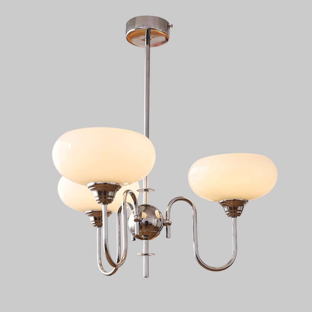 HXYSXHJUO Gold Chandelier 3-light Cluster Pendant Lighting Fixture Glass Hanging Lamp Shade Dining Table Lights Vintage Chandeliers E27 for Bedroom Living Room Restaurant