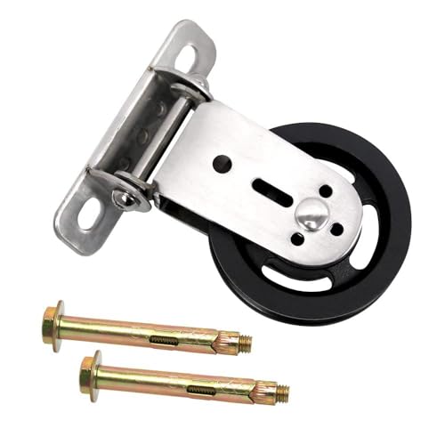 Poulie de renvoi de 88 mm pour cordes, poulie de levage avec vis d'installation, poulie de câble métallique rotative à 180 °, charge maximale des vis : 136...