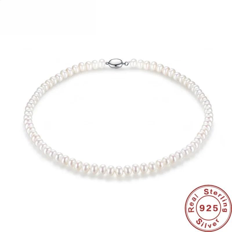 High-Brightness Pearl Strand Necklace 8-9Mm Natural Freshwater Pearl Necklace For Women Wedding Jewelry