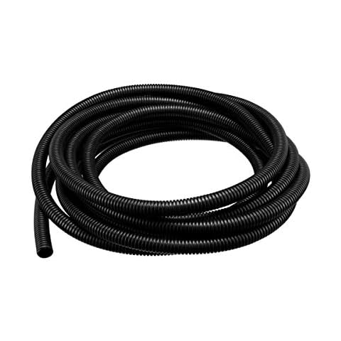 Pond Hose,Saim Flexible Corrugated Tube Black Plastic Corrugated Tubing Hose Wiring Tool for Electric Cables Protection 20mm Inner Diameter,25mm Outside Diameter Length 5M/16.4 Ft Cover