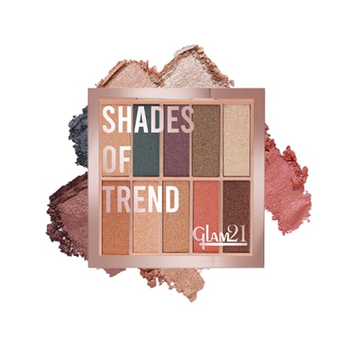 Glam21 Shades of Trend Eyeshadow Palette | 10 Highly Pigmented Shades |Smudge Free & Long-Lasting| Shimmery Finish| 4gm – Shade -03