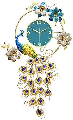 Montre murale à la mode paon 62x102cm au design artistique prestigieux