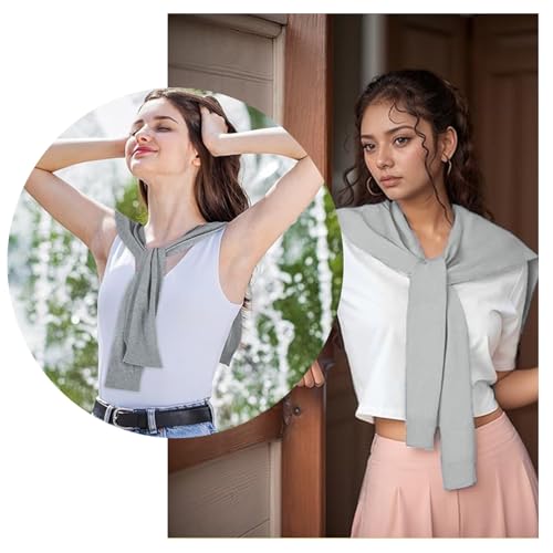 Poncho bufanda anudada de punto estilo cape color liso casual 2
