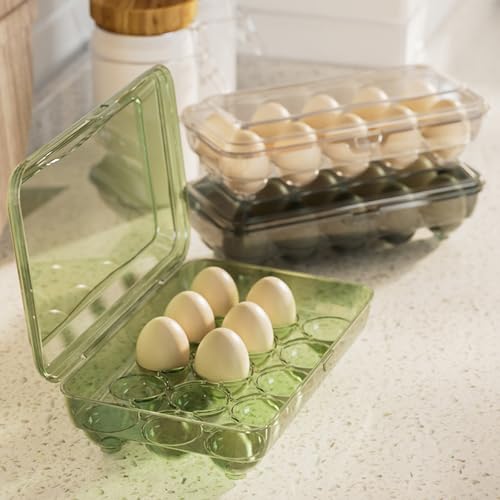 Contenedor de almacenamiento de huevos transparente con compartimentos para cocina 3