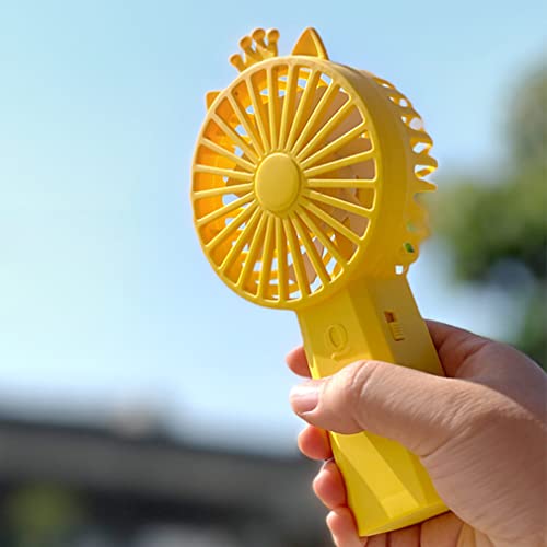 Mini ventilador de mano USB ventilador de escritorio máquina de burbujas eléctricas, máquina de burbujas desmontable, tanto un ventilador de mano como un ventilador de escritorio para niños (amarillo) Cover
