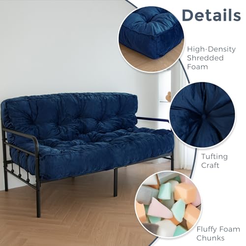 Maxyoyo 8 Inch Futon Mattress Queen Size, Extra Thick Futons Sofa Couch Bed, Velvet Floor Mattress For Adults thumb #3
