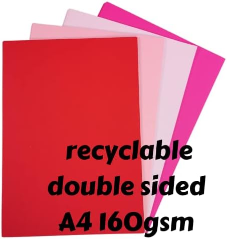 Mother's Day A4 Card Stock Pack, Sheets to Make Your Own Mother's Day Cards, Smooth Sheets of Pale Pink, Hot Pink, Red & White A4 160gsm Card for Mothers Day Crafts & Card Making Projects