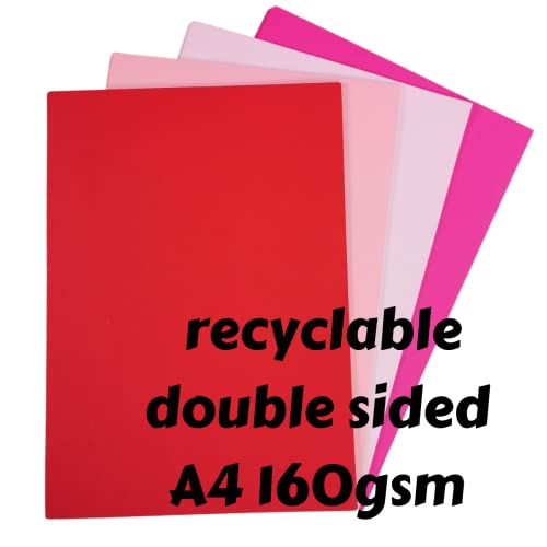 Mother's Day A4 Card Pack, 40 Smooth Sheets to Make Your Own Cards, in Pale Pink, Hot Pink, Red & White - Image 2