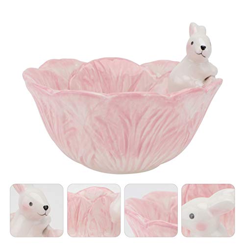 Yarnow Ceramic Fruit Bowl Bunny Candy Rabbit Dish Cabbage Shaped Salad Bowl Spring Easter Party Tableware Porcelain Snack Dessert Bowls #TOP3